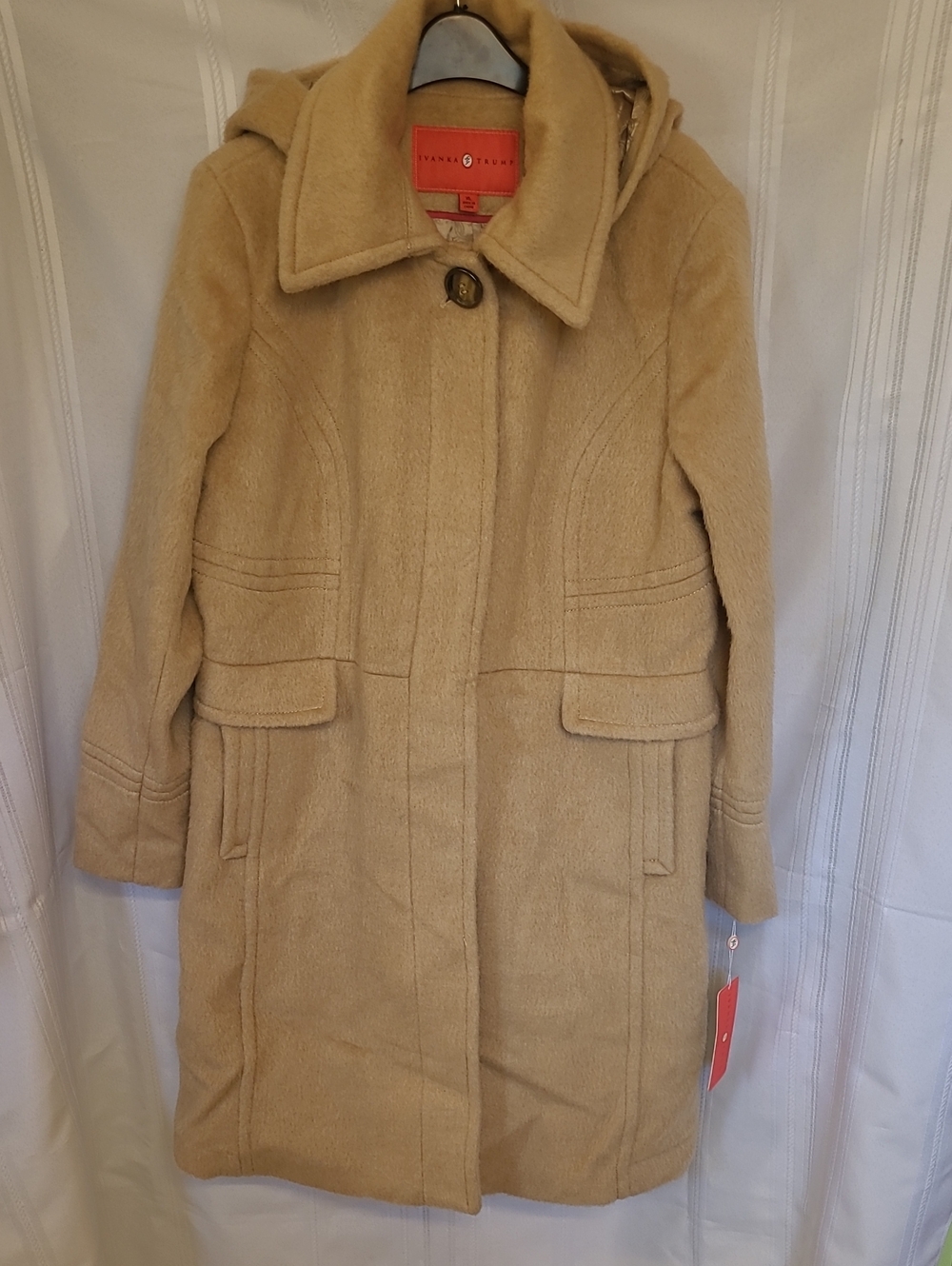 Winter Tan Coat with Removable Hood by Ivanka Trump - Size XL - NWT